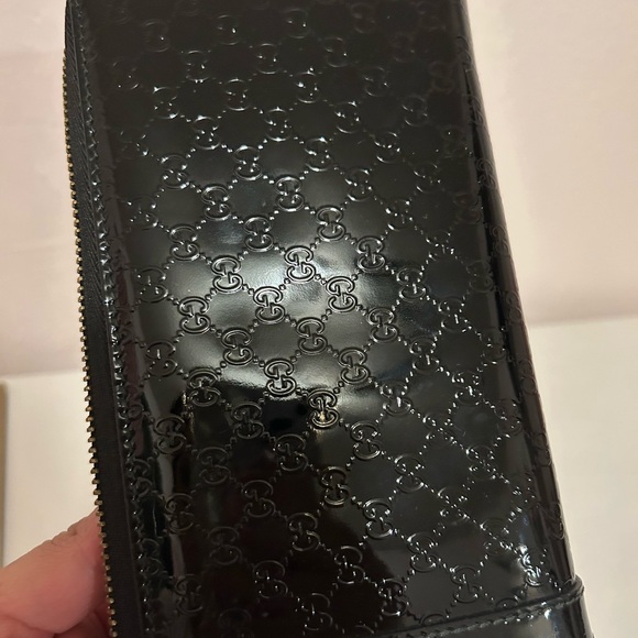 Microssima Gucci Black Patent Leather Wallet - Picture 10 of 12